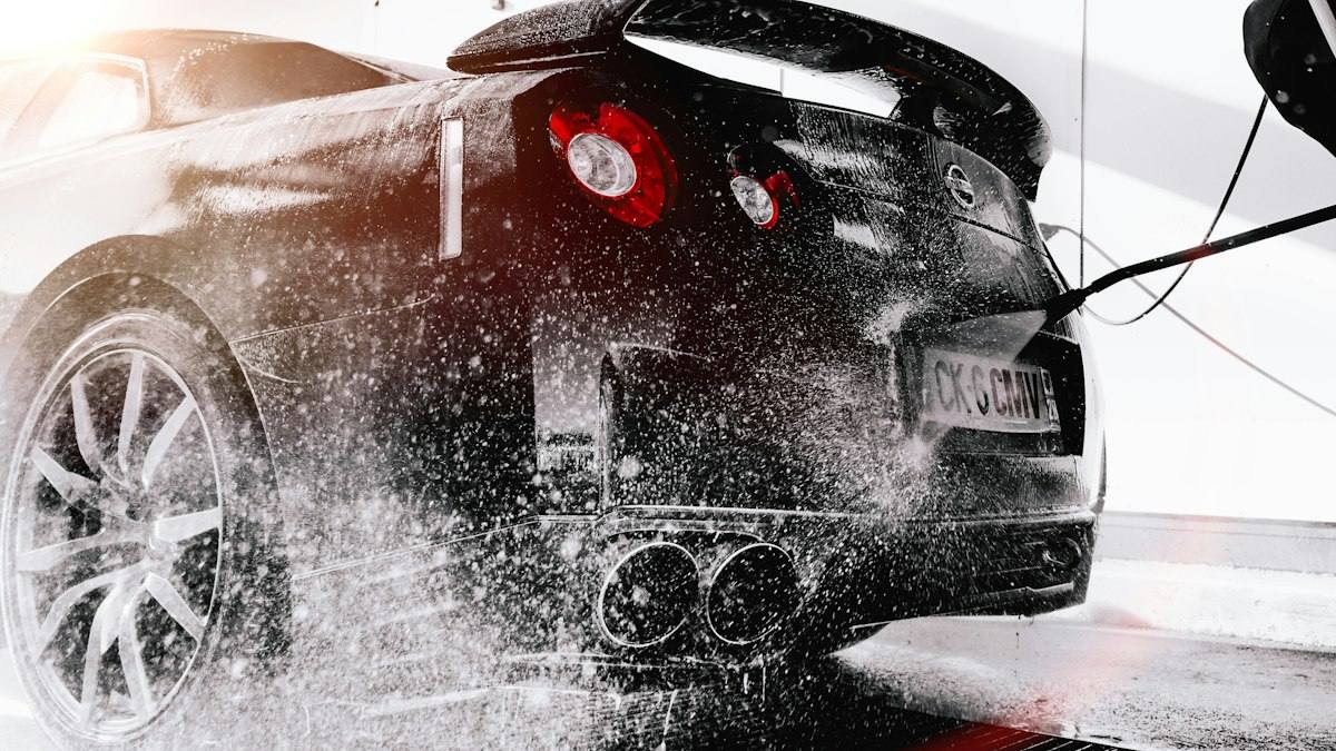 Car spa pressure wash with foam — representative visual of exterior car spa